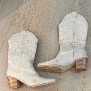 White Fox Boutique Cream Heeled Boots